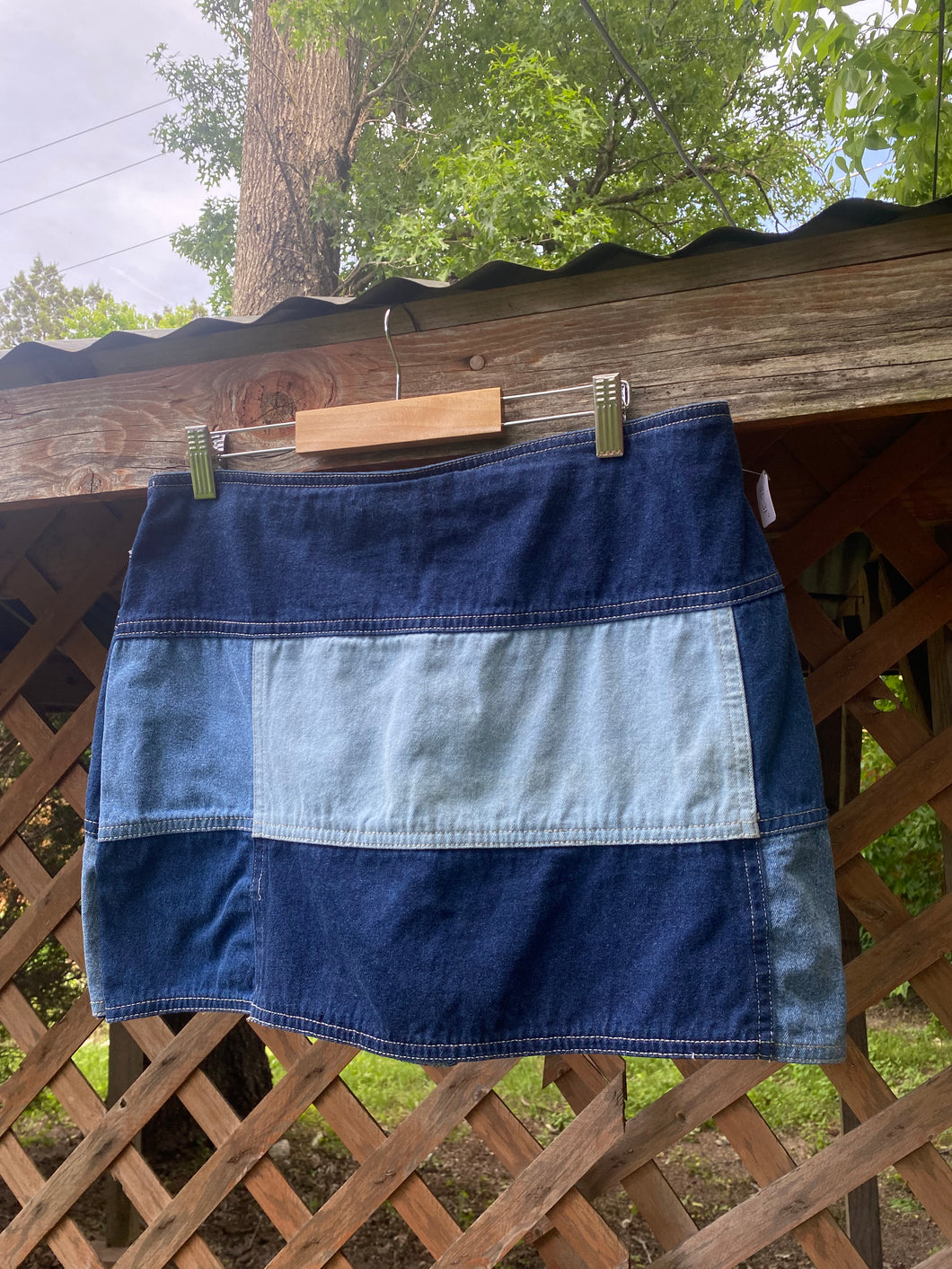 Y2K denim patchwork mini