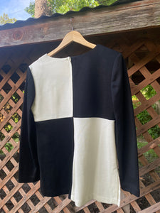 1980's color blocked longline top