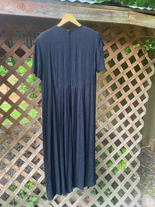 1990’s black rose maxi dress