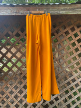 Load image into Gallery viewer, 1970’s mid rise marigold poly flared pants
