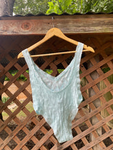 Load image into Gallery viewer, 1970’s baby blue lacey low cut bodysuit
