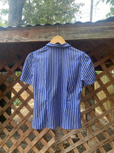 Load image into Gallery viewer, 1970’s striped puff sleeve blouse
