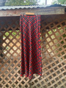 1970’s plaid maxi skirt