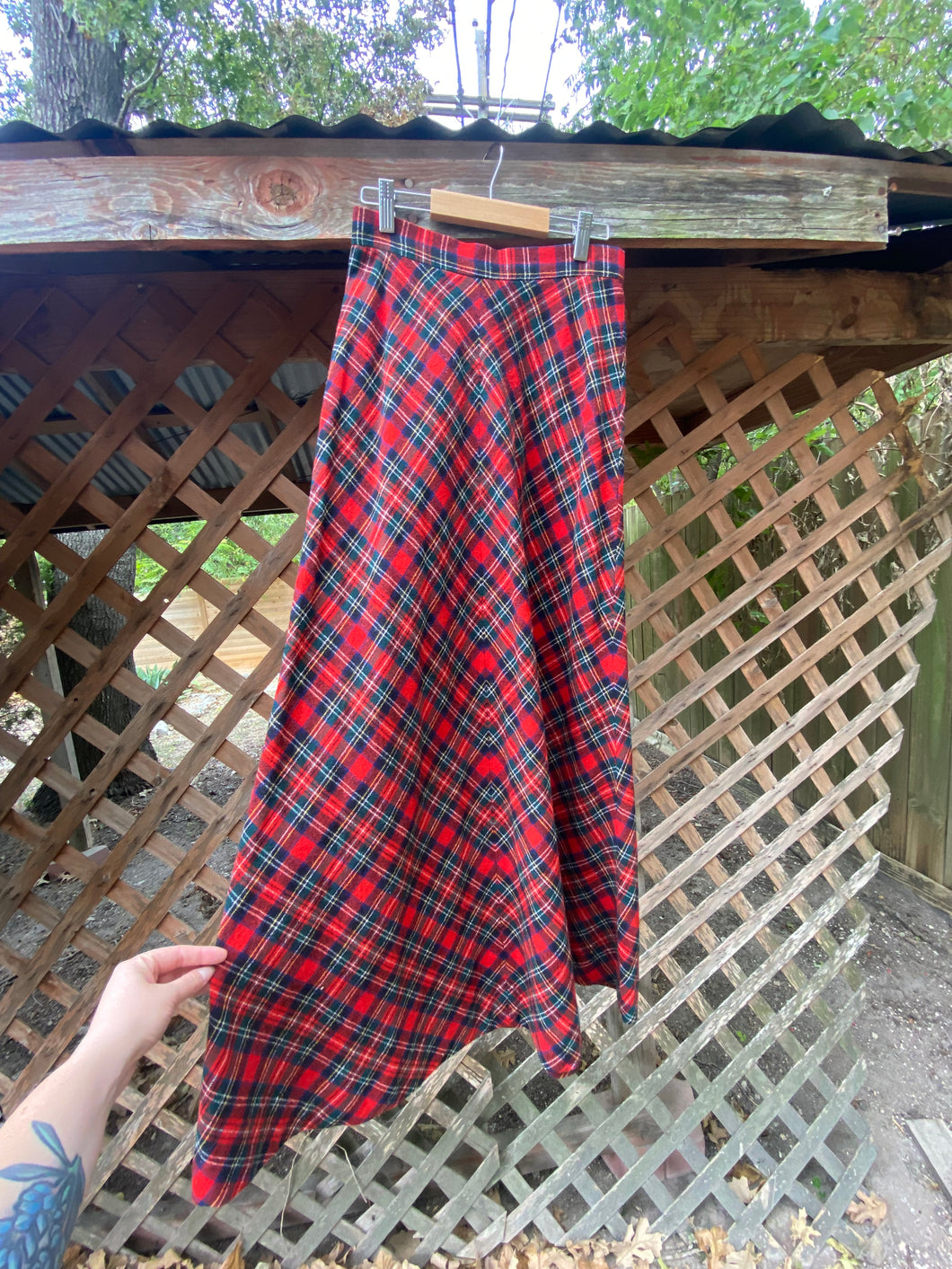 1970’s plaid maxi skirt