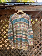 Load image into Gallery viewer, 1980’s rose grandpa sweater
