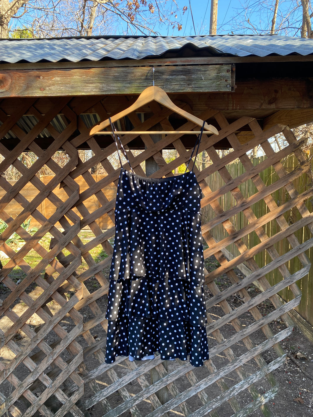 Y2K polka dot tiered mini dress