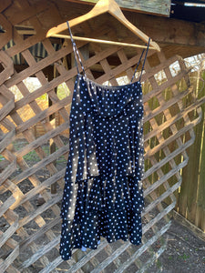 Y2K polka dot tiered mini dress