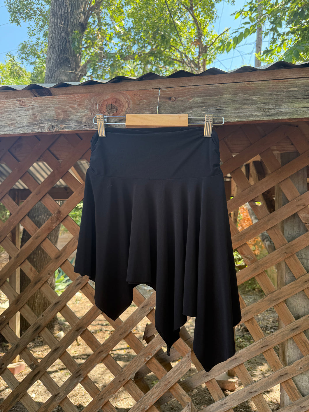 Y2K slinky asymmetrical mini skirt