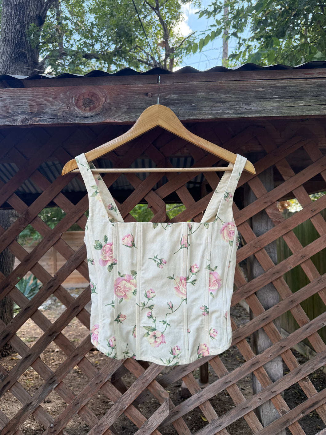 1990’s floral corset top