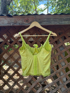 Y2K chartreuse corset cami