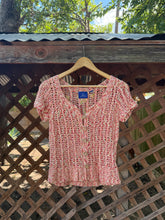 Load image into Gallery viewer, Y2K crochet button up top
