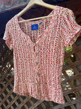 Load image into Gallery viewer, Y2K crochet button up top
