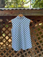 Load image into Gallery viewer, Y2K gingham linen collared top
