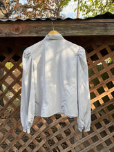 Load image into Gallery viewer, 1980’s silver pussy bow blouse
