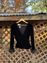Load image into Gallery viewer, 1990’s velvet faux wrap blouse
